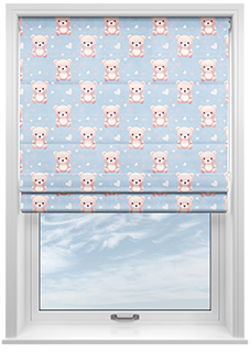 Little Bear, Pastels - Twist&Fit Roman Blind